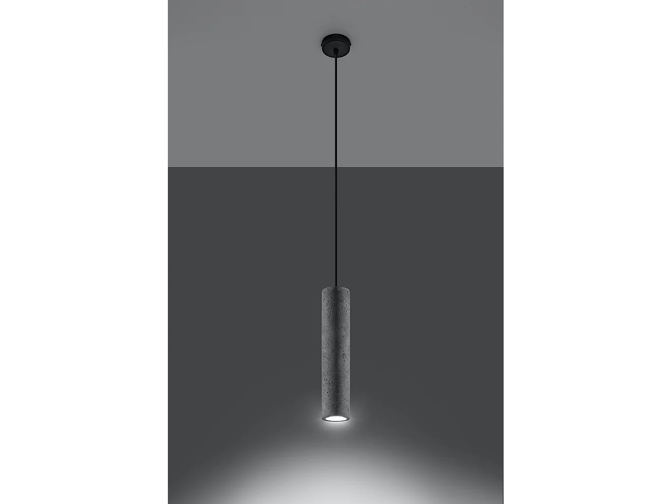 Hanglampen Luvo Industrieel Van  - 1 Lichtbronnen - L.8 X H.105 Cm - Grijs