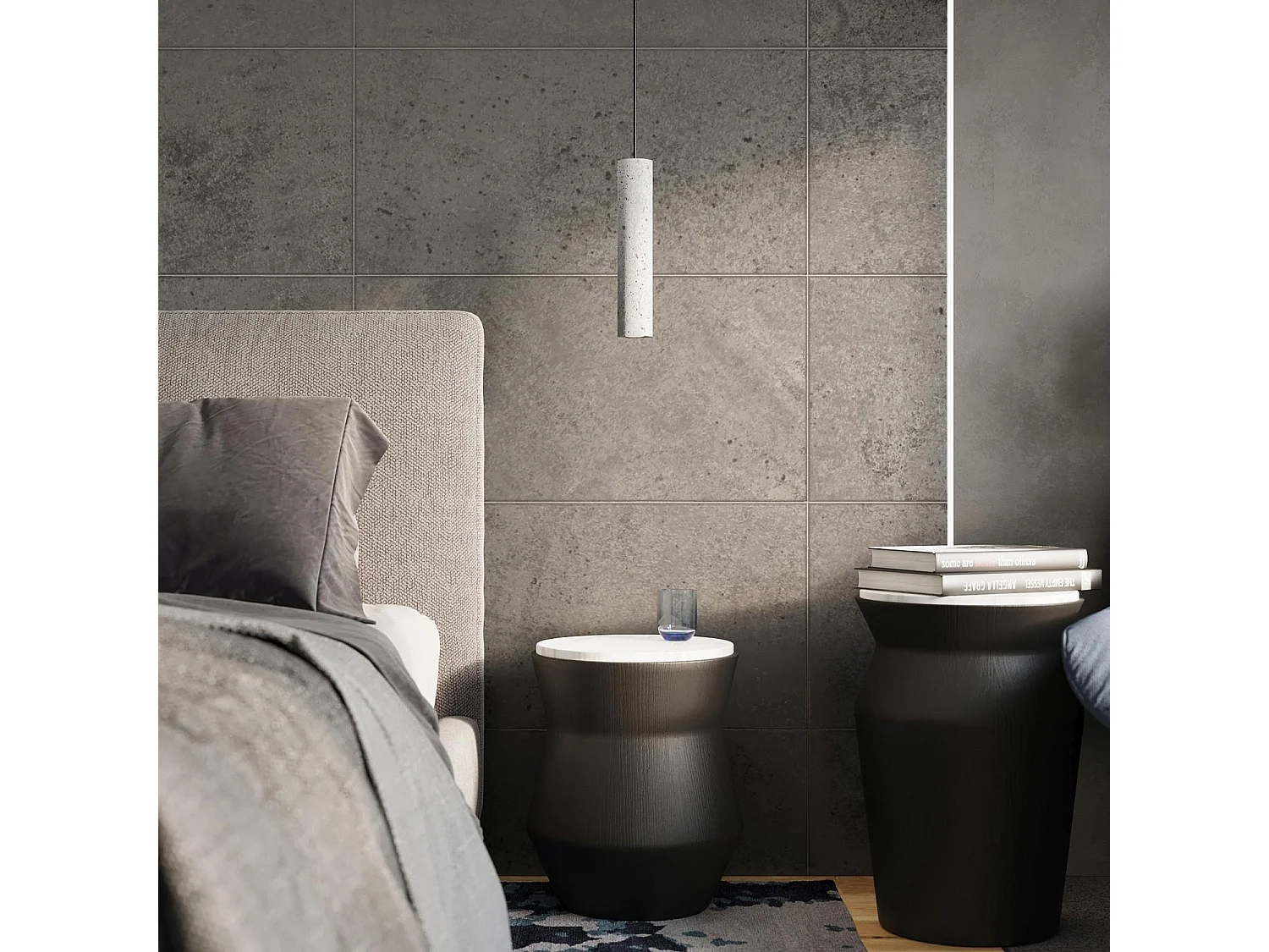 Hanglampen Luvo Industrieel Van  - 1 Lichtbronnen - L.8 X H.105 Cm - Grijs