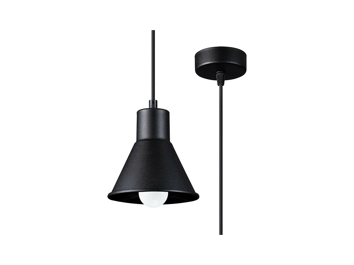 Sollux Lighting Taleja Plafonnier suspendu Dome, noir, 1x E27