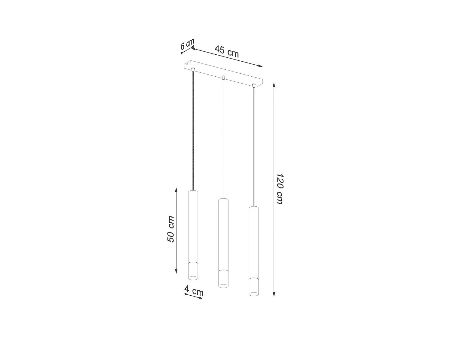 Sollux Lighting Wezyr Plafonnier Suspension Bar, Blanc, 3x G9