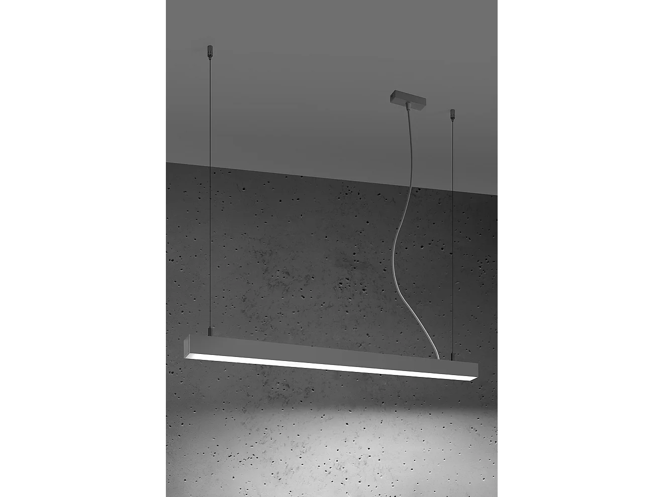 Lampada a sospensione lineare a barra dritta a LED integrata da 115 cm grigio chiaro 4000K Colgante de barra recta lineal LED integrado 115cm gris claro 4000K
