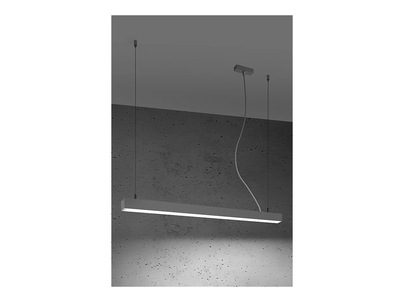 Sollux PINNE Suspension Barre Droite Linéaire LED 115cm Intégré Gris Clair 4000K
