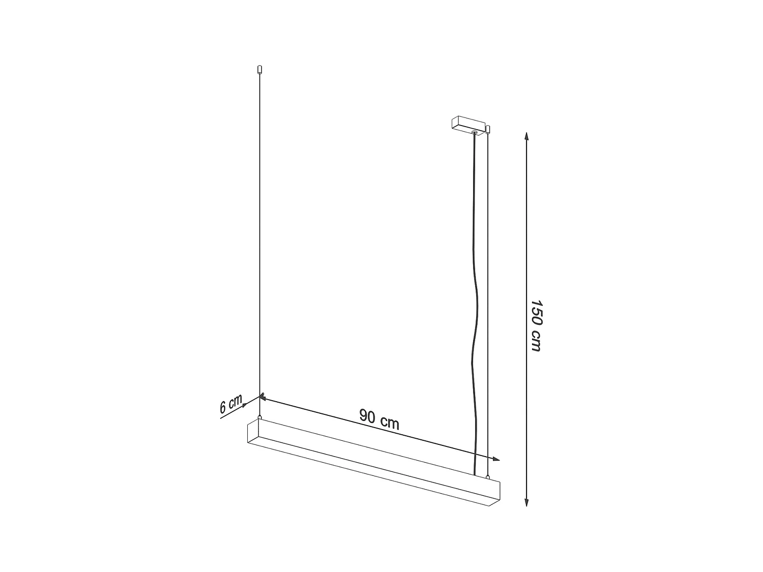 Sollux PINNE Suspension Barre Droite Linéaire LED 115cm Intégré Gris Clair 4000K