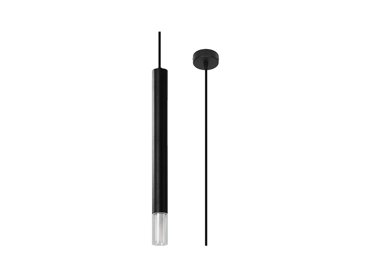 Sollux Lighting Wezyr Plafonnier suspendu Slim, noir, 1x G9