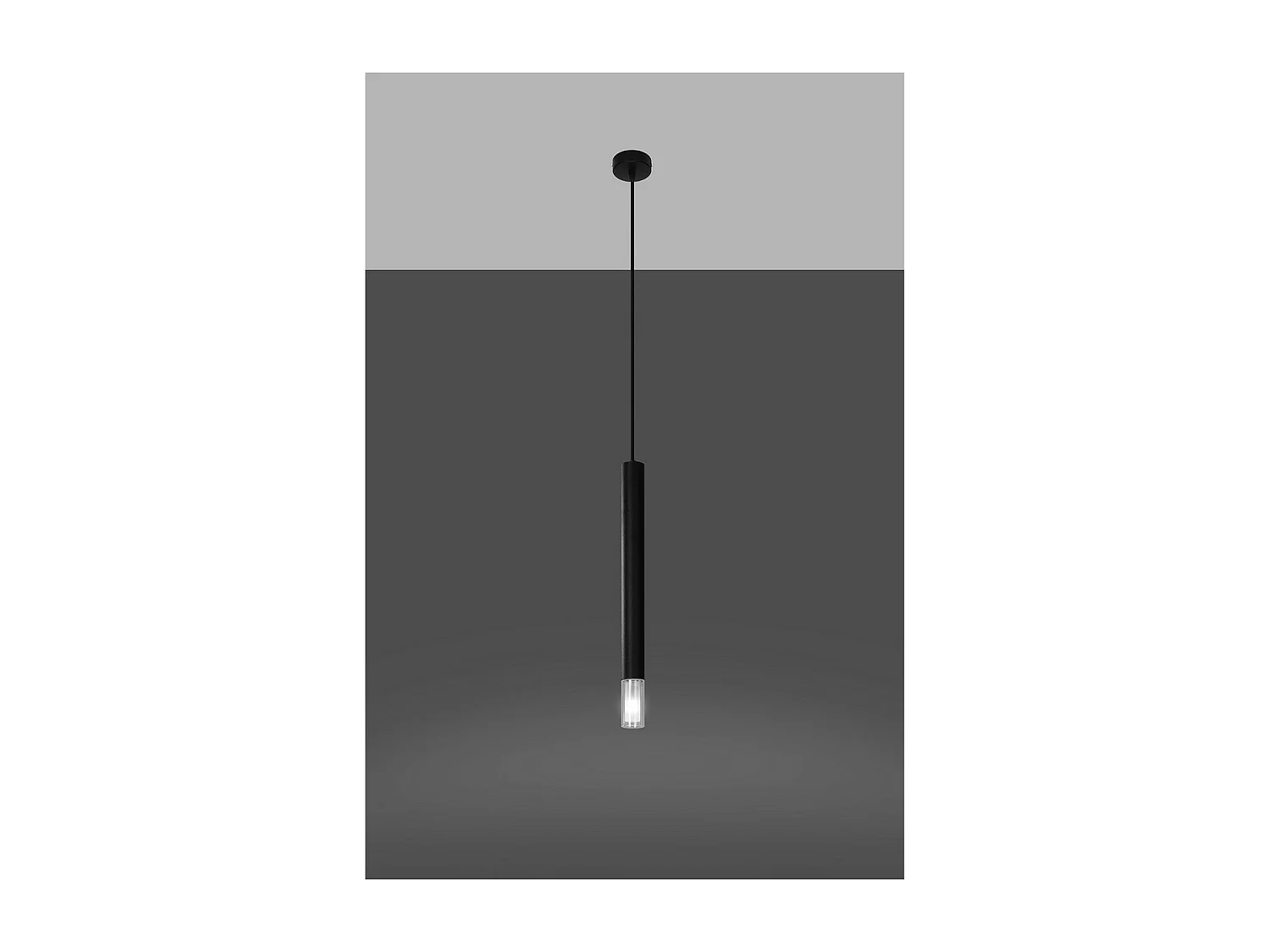 Sollux lichting Wezyr Schlanke Pendel-Deckenleuchte, Schwarz, 1x G9