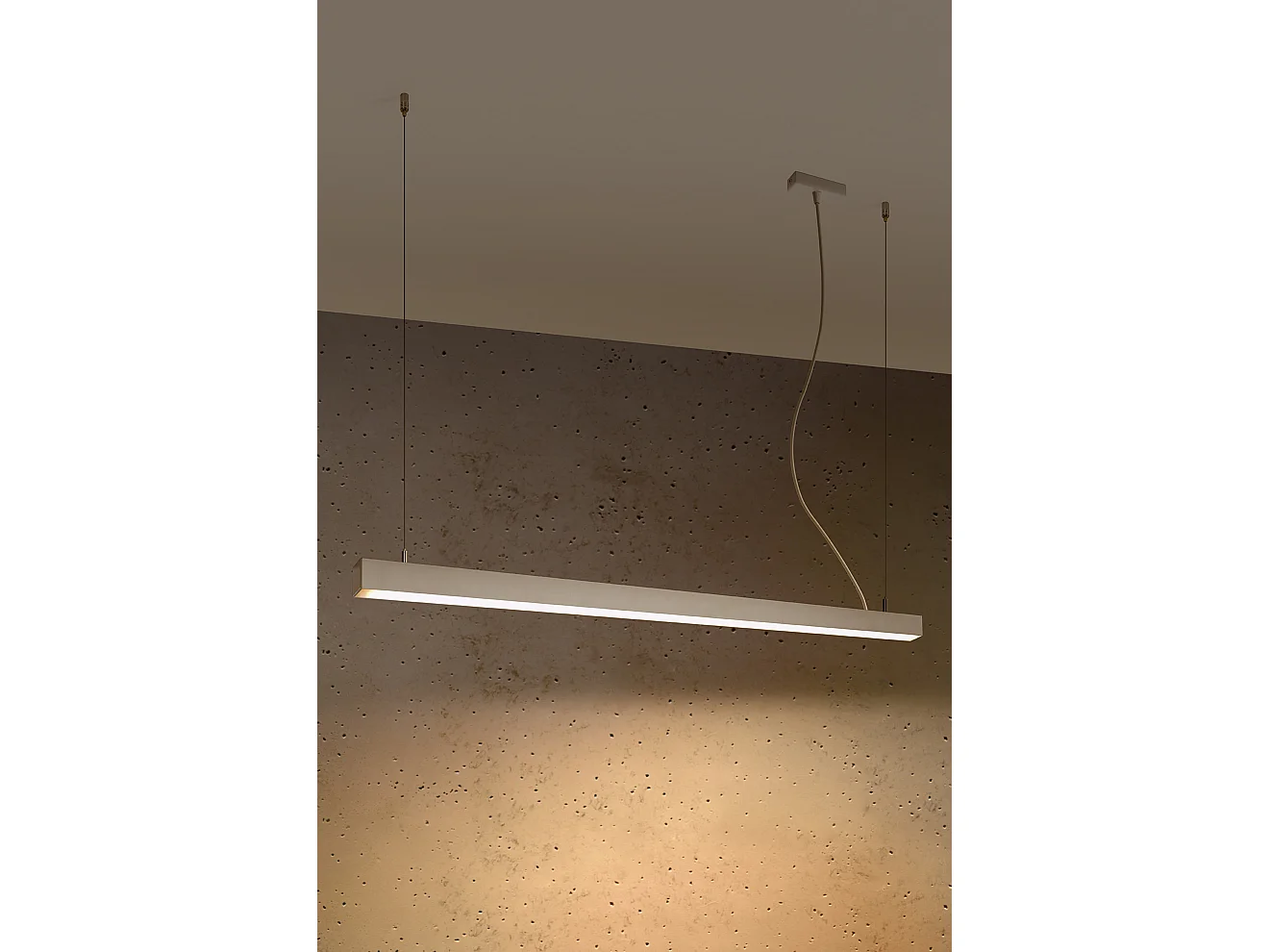 Hanglampen Pinne Minimalistisch Van  - 1 Lichtbronnen - L.118 X H.150 Cm - Wit