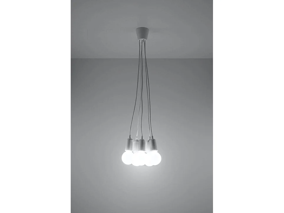 Hanglampen Diego Modern Van  - 5 Lichtbronnen - L.25 X H.90 Cm - Wit