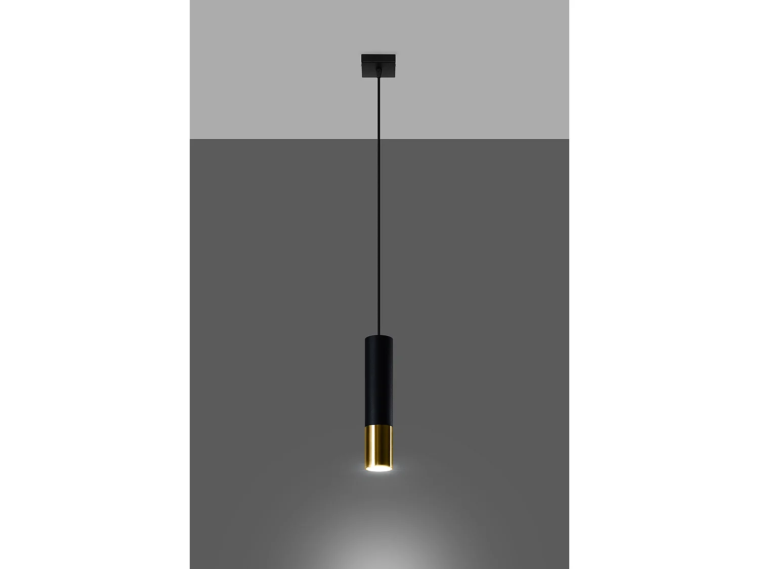 Hanglampen Loopez Modern Van  - 1 Lichtbronnen - L.8 X H.100 Cm - Zwart Goud