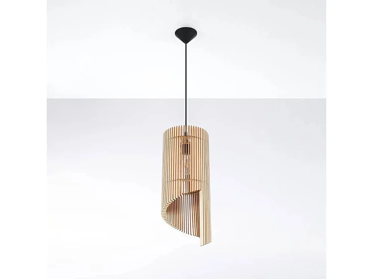 Wire Frame Pendelleuchte Natural Wood E27 Drahtrahmen Pendelleuchte Naturholz E27