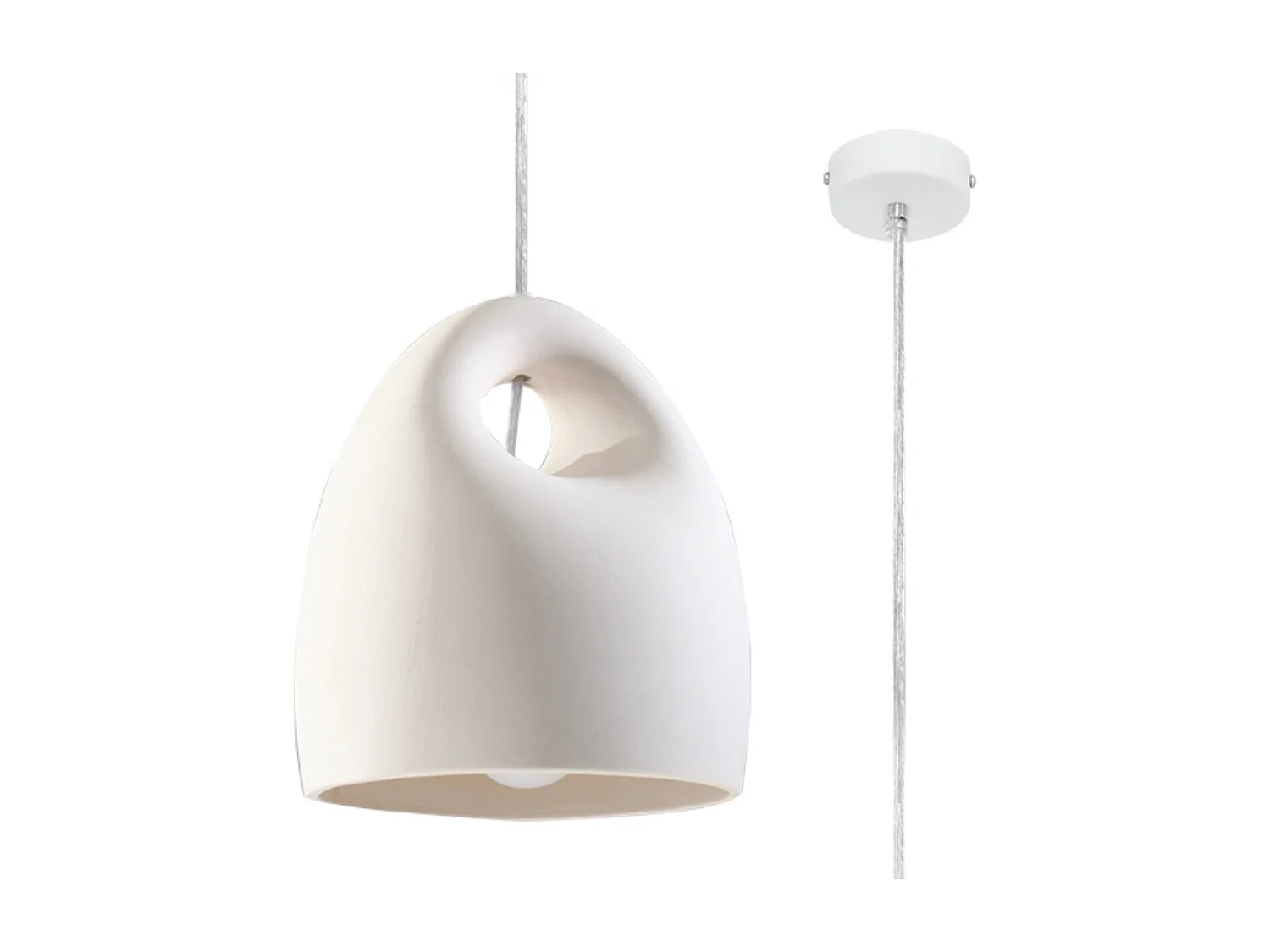 Sollux BUKANO Suspension Dome Céramique Blanc E27