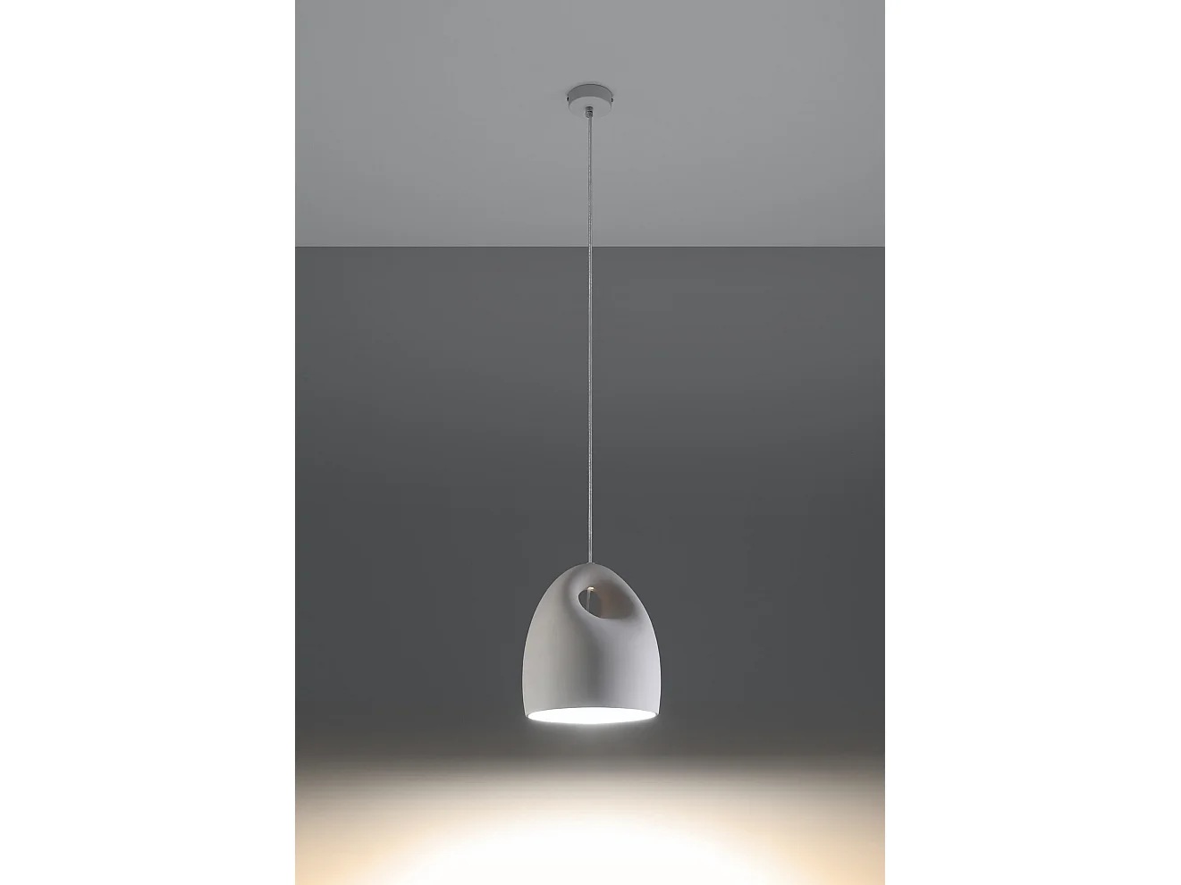 Sollux BUKANO Suspension Dome Céramique Blanc E27