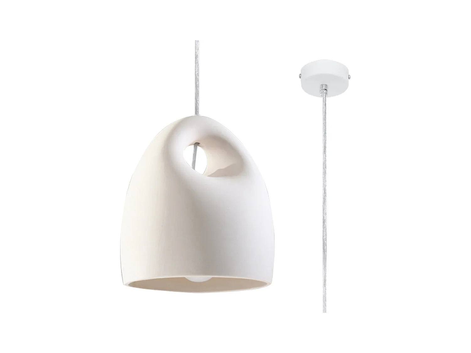 Hanglampen Bukano Modern Van  - 1 Lichtbronnen - L.25 X H.126 Cm - Wit