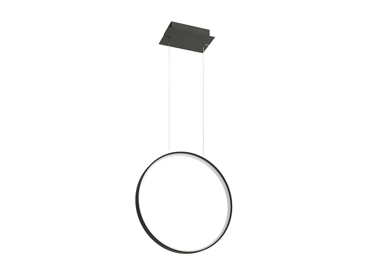 Sollux Lighting Rio Lámpara de techo colgante circular LED integrada, negra, 3000K, 3870lm