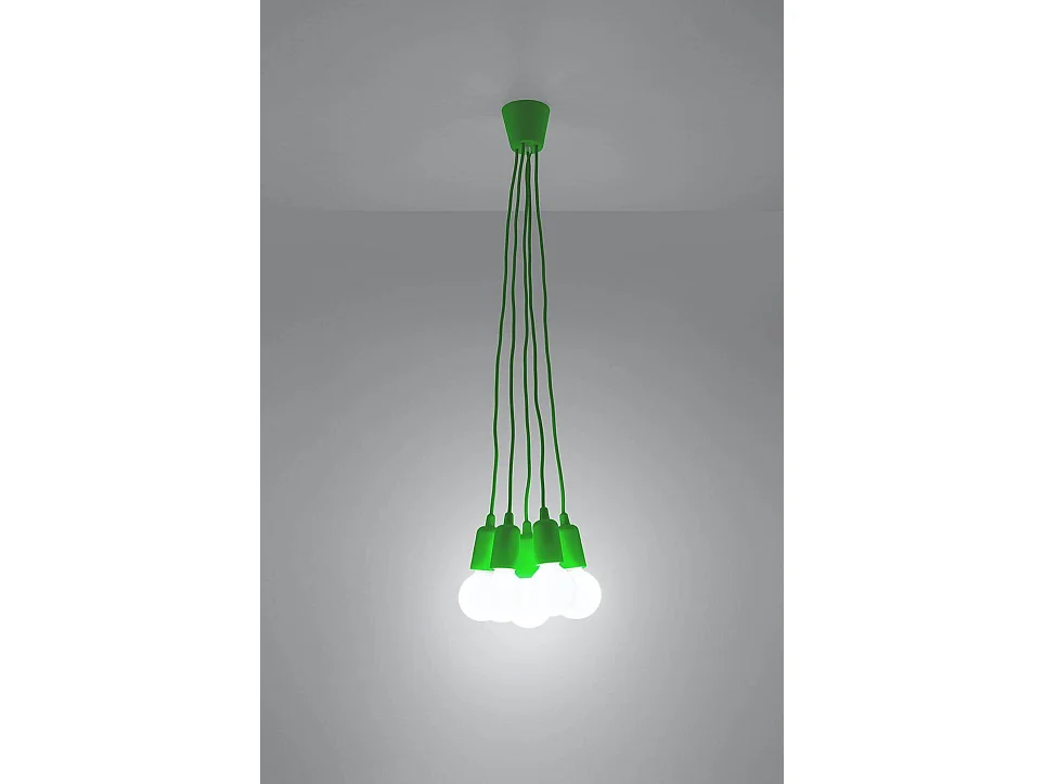 Hanglampen Diego Modern Van  - 5 Lichtbronnen - L.25 X H.90 Cm - Groente