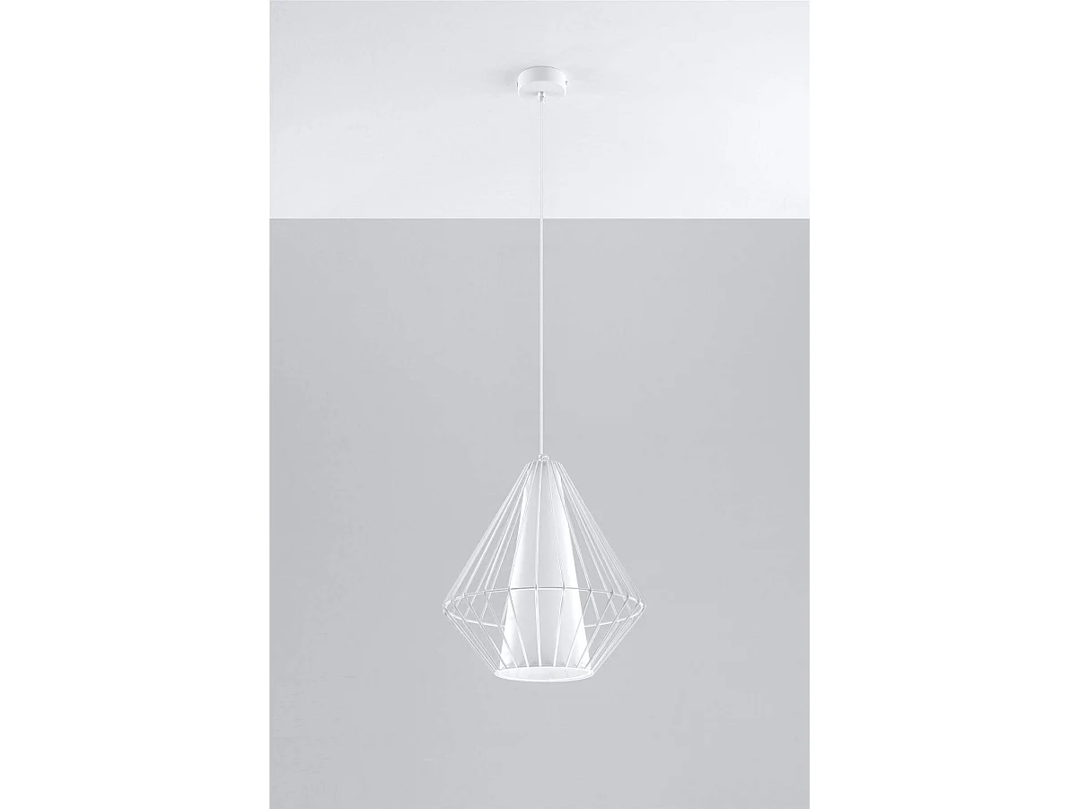 Hanglampen Demi Industrieel Van  - 1 Lichtbronnen - L.28 X H.130 Cm - Wit