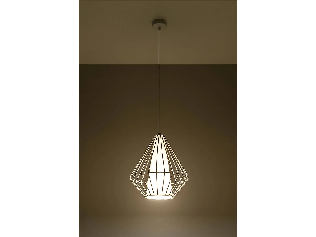 Hanglampen Demi Industrieel Van  - 1 Lichtbronnen - L.28 X H.130 Cm - Wit