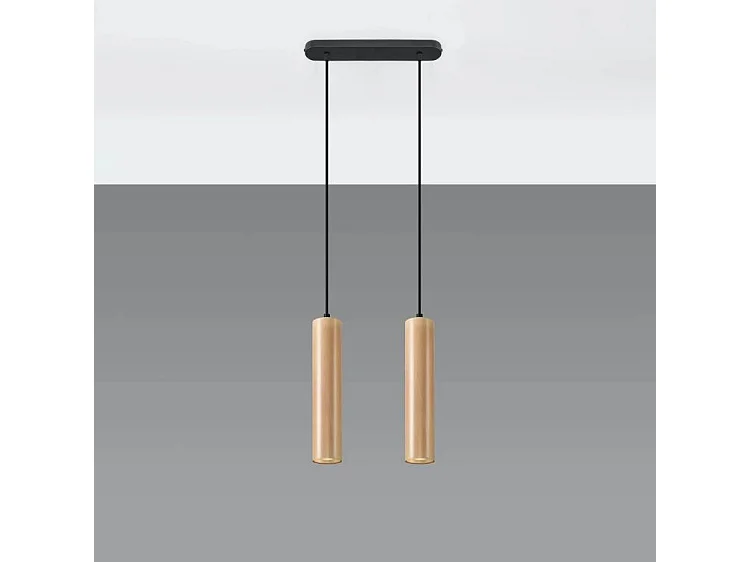 Lampa wisząca LINO 2 drewniana