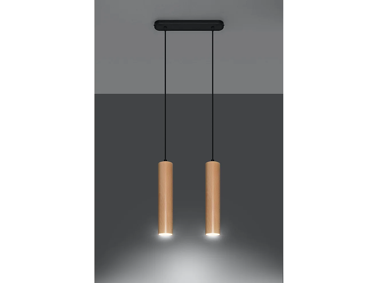 Twin Hanging Pendelleuchte Natural Wood GU10 Twin Pendelleuchte Naturholz GU10