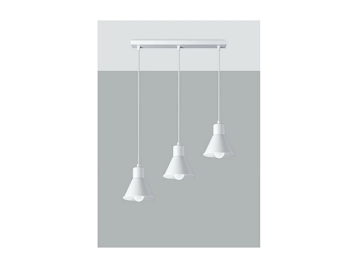 Sollux Lighting Taleja Plafonnier Suspension Bar, Blanc, 3x E27