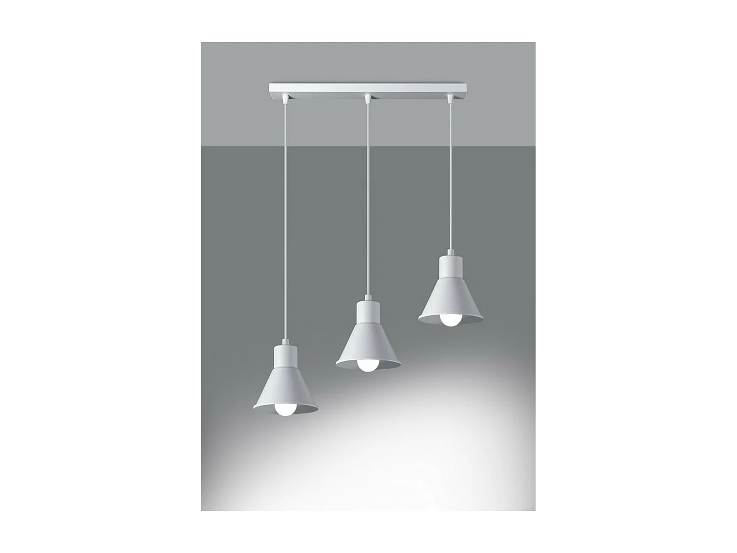 Sollux Lighting Taleja Plafonnier Suspension Bar, Blanc, 3x E27