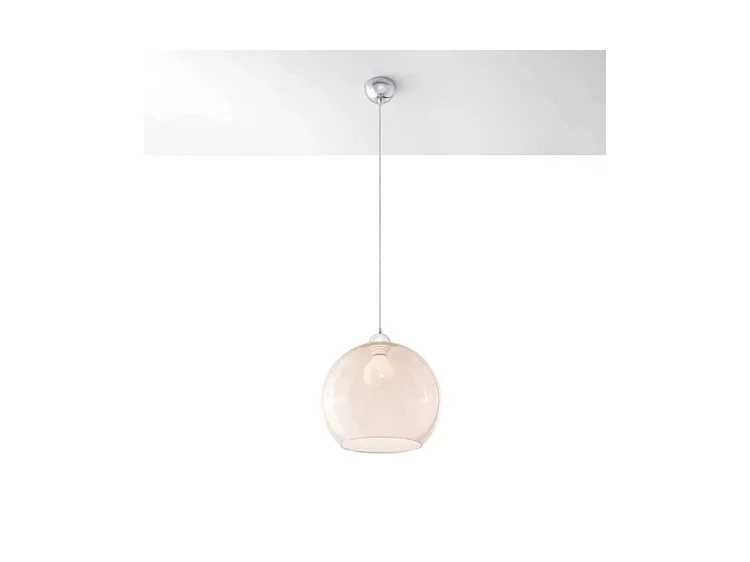 Sollux BALL Suspension de plafond en forme de dôme en verre à 1 ampoule Champagne, Chrome, E27