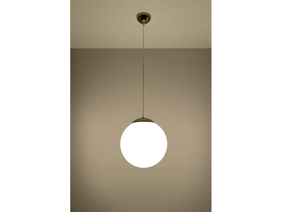 Sollux UGO Suspension Globe Blanc, Or E27