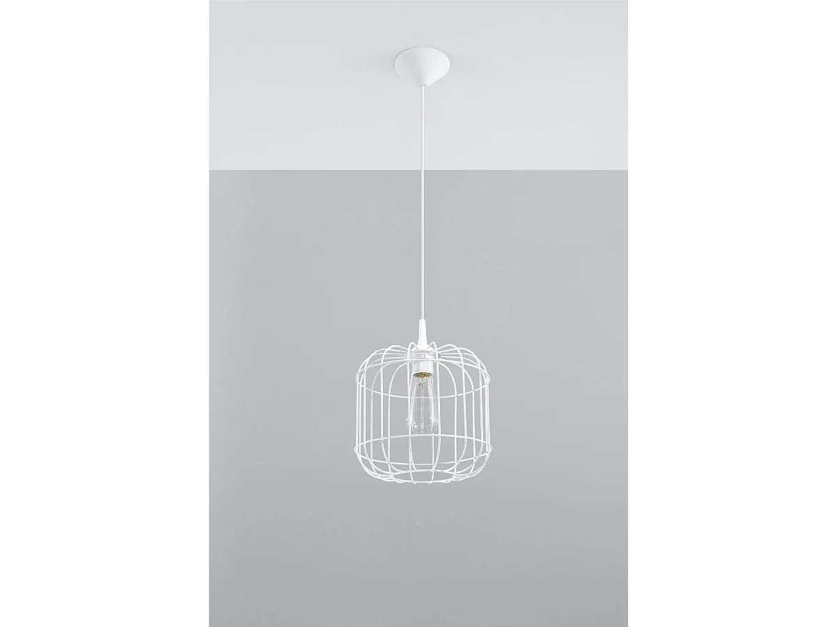 Sollux CELTA - 1 Lichtkäfig Deckenanhänger Weiß, E27