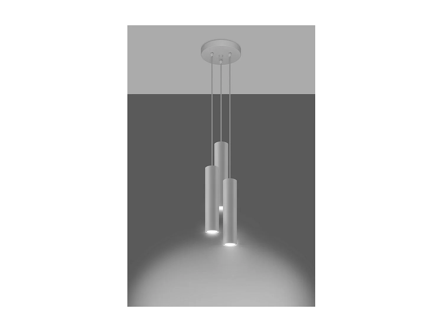 Hanglampen Lagos Modern Van  - 3 Lichtbronnen - L.20 X H.110 Cm - Wit