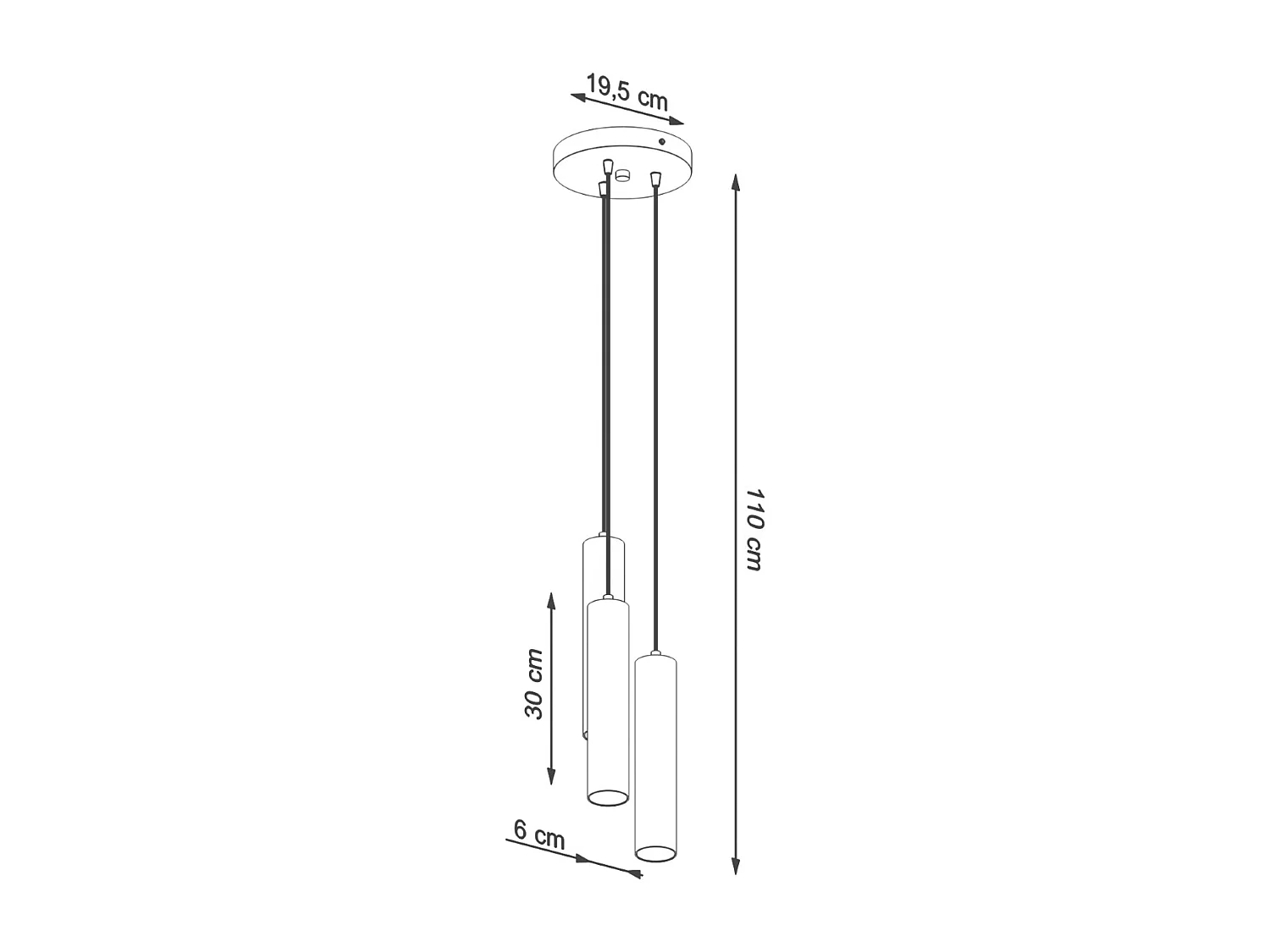 Hanglampen Lagos Modern Van  - 3 Lichtbronnen - L.20 X H.110 Cm - Wit