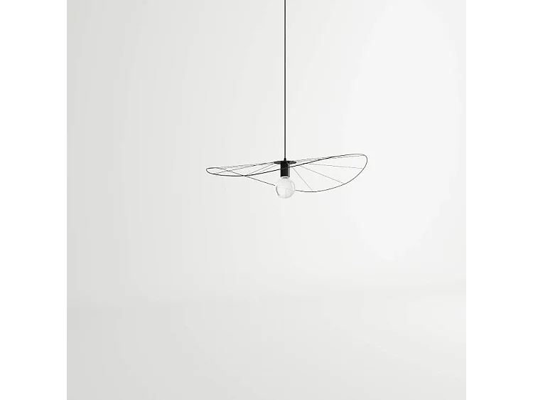 Luminárias Pendentes Eskola Minimalista, Aço - 1 Lichtbronnen - L.110 X H.150 Cm - Preto