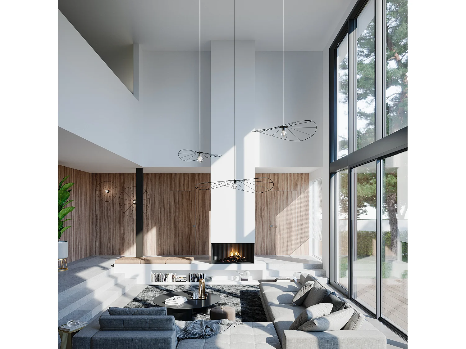 Sollux ESKOLA Lampe à suspension moderne en fil de fer noir E27