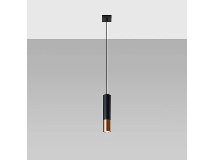 Lampa wisząca LOOPEZ 1 czarna/miedziana