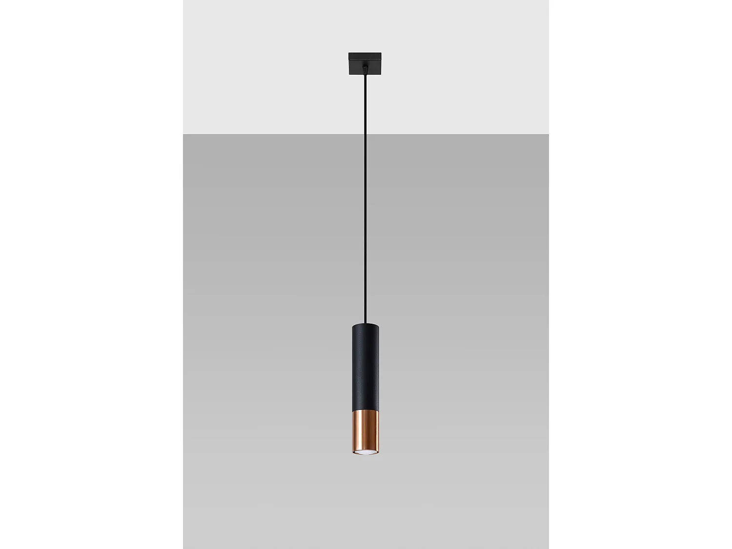 Sollux LOOPEZ Lampe à Suspension Slim 8cm Noir, Cuivre GU10