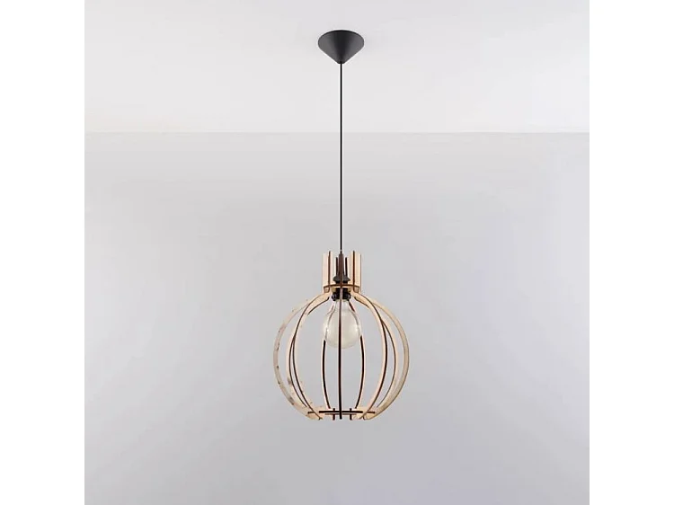 Sollux ARANCIA Lampe à Suspension Wire Frame Bois Naturel E27