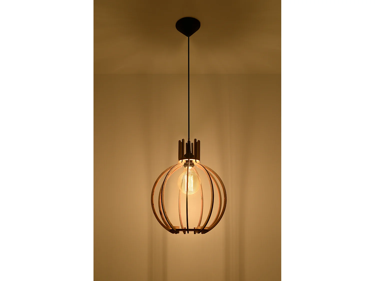 Sollux ARANCIA Lampe à Suspension Wire Frame Bois Naturel E27