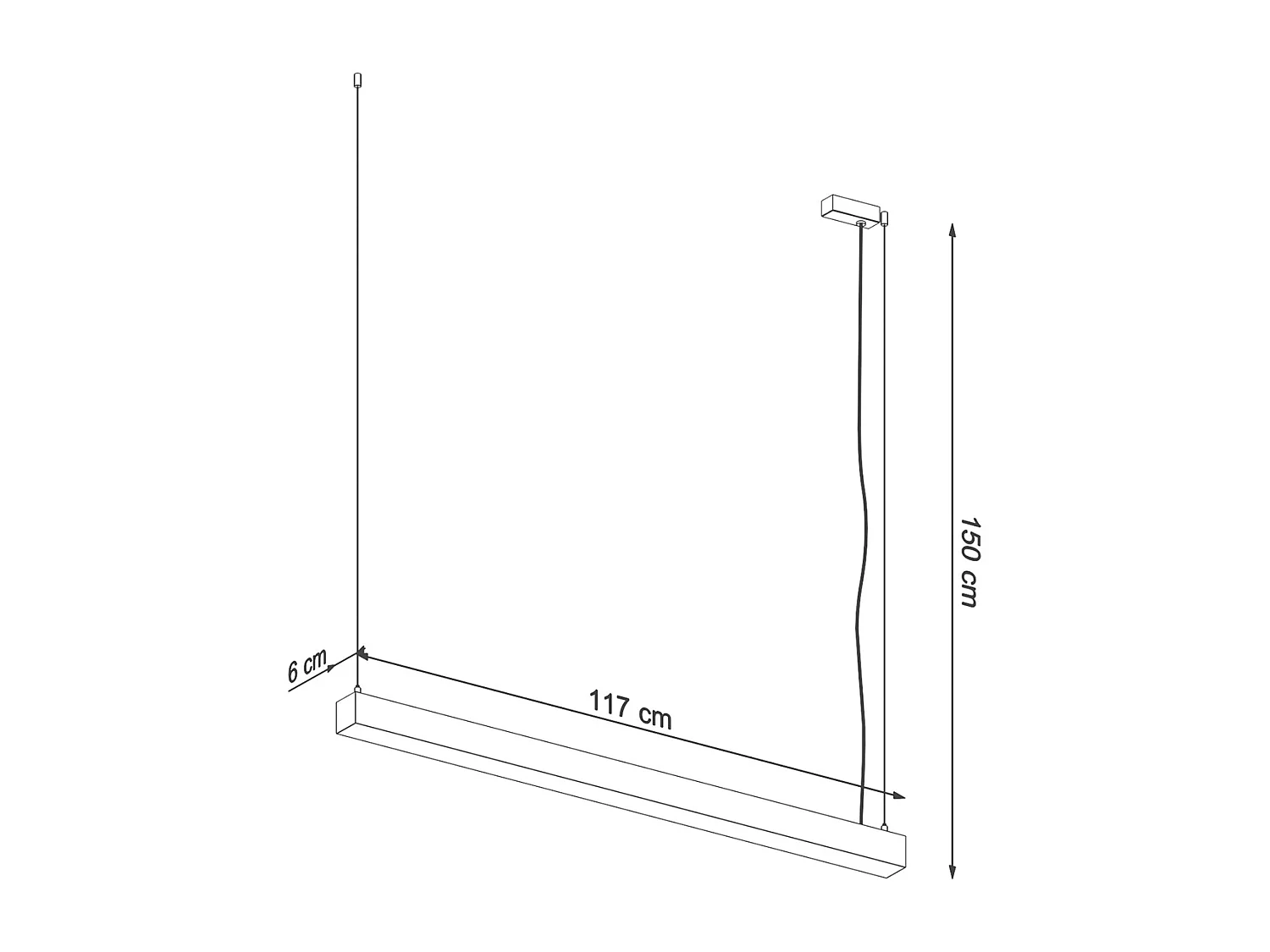 Integrated LED  145cm Linear Straight Bar Pendelleuchte Grey 4000K Integrierte LED 145cm Linear Straight Bar Pendelleuchte Grau 4000K