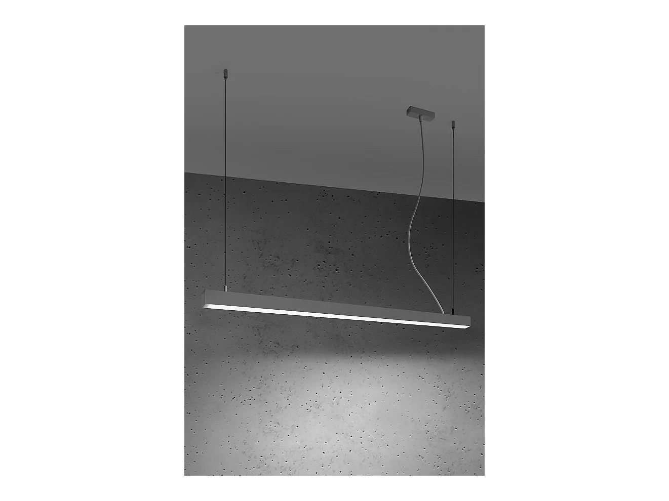 Sollux PINNE Suspension Barre Droite Linéaire LED 145cm Intégrée Gris Clair 4000K