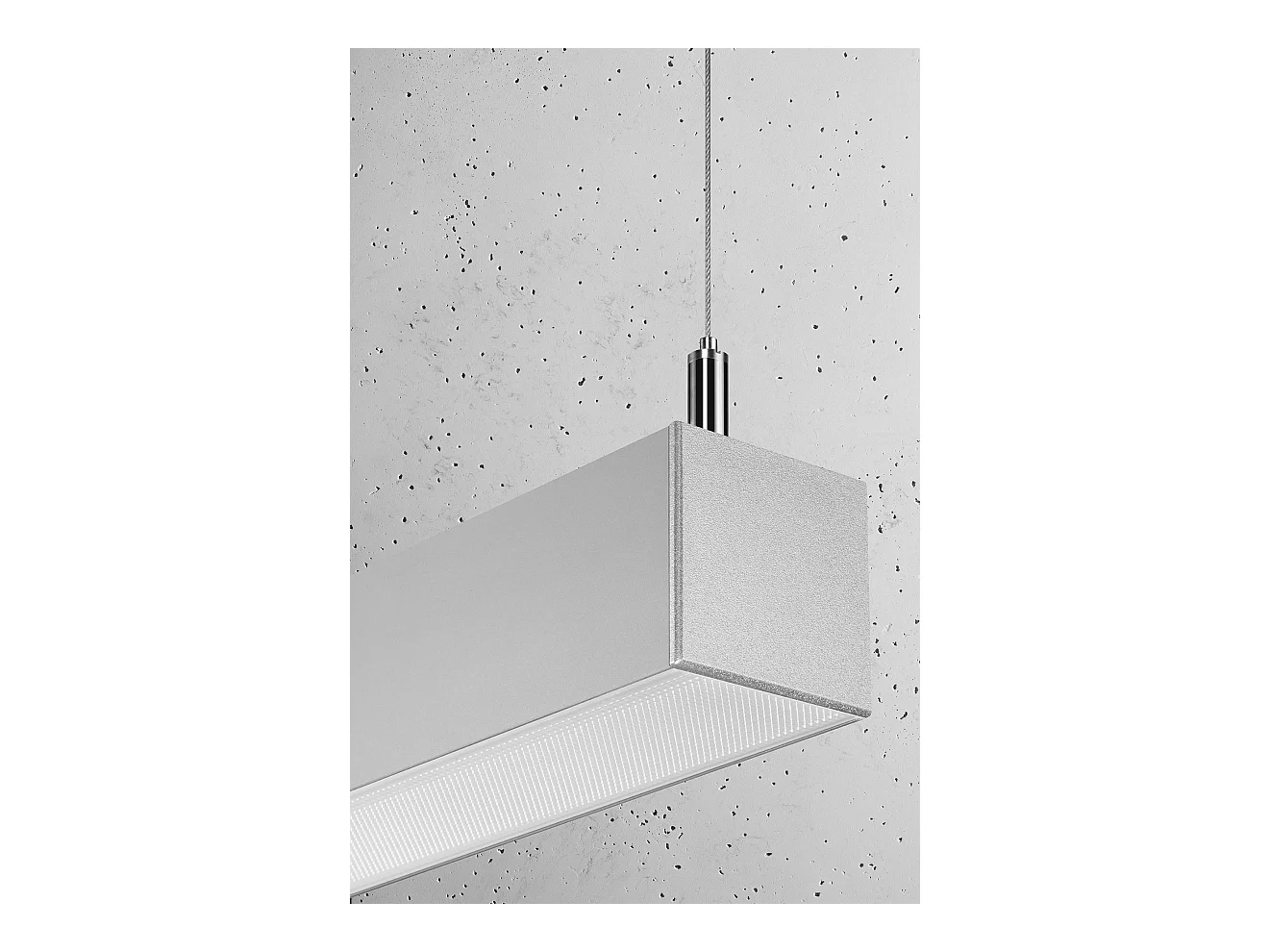 Sollux PINNE Suspension Barre Droite Linéaire LED 145cm Intégrée Gris Clair 4000K