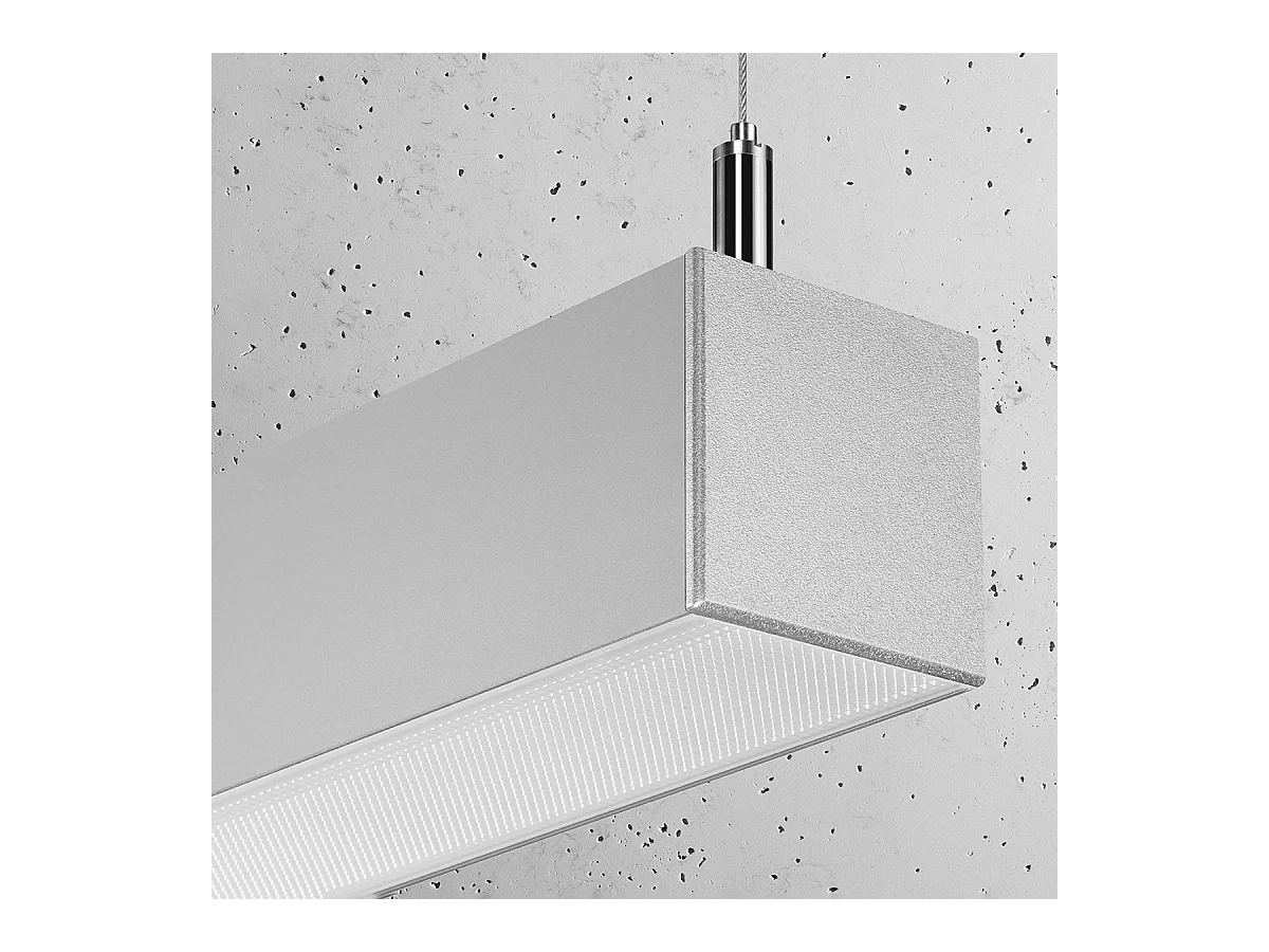 Sollux PINNE Suspension Barre Droite Linéaire LED 145cm Intégrée Gris Clair 4000K