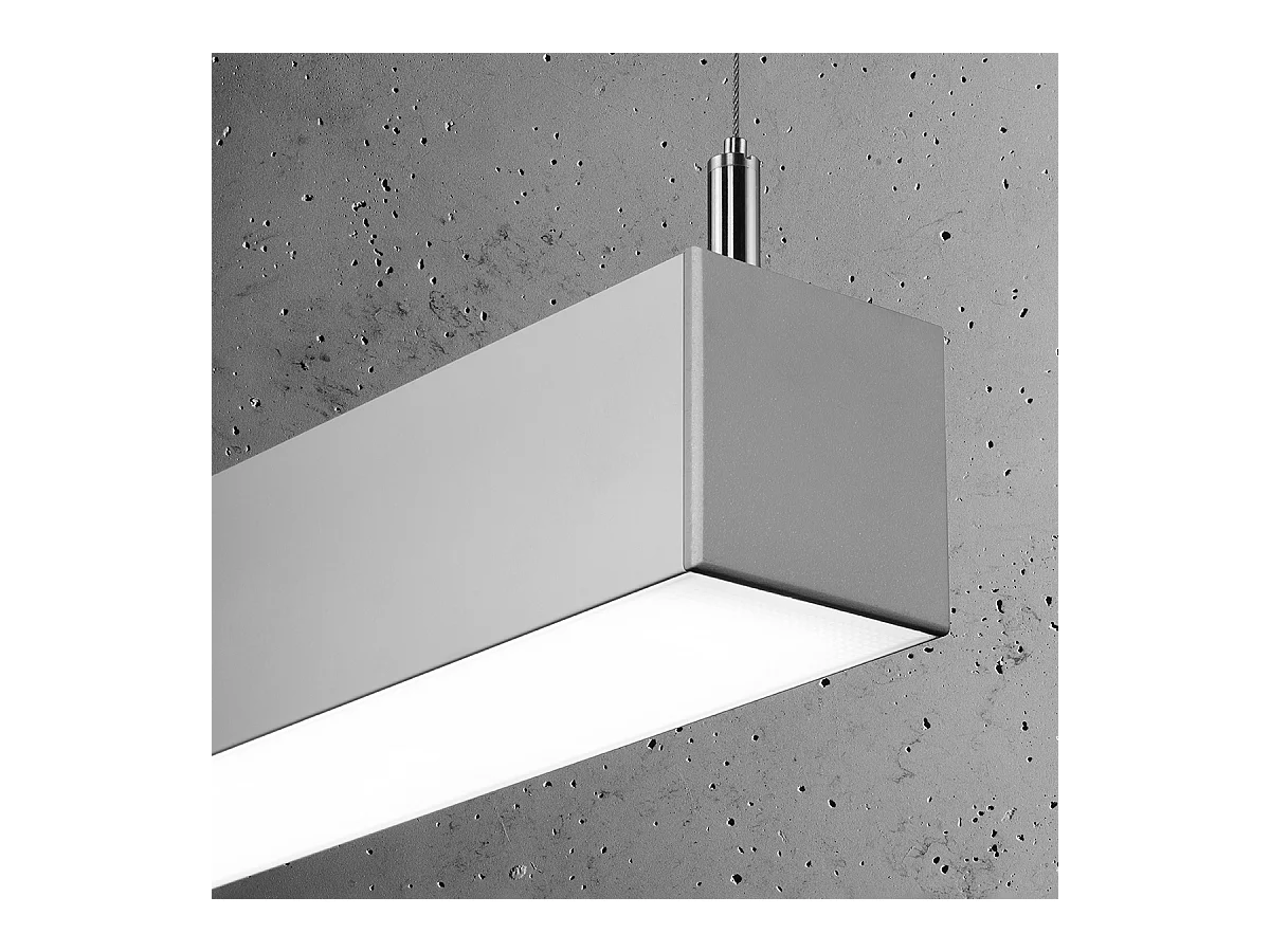 Sollux PINNE Suspension Barre Droite Linéaire LED 145cm Intégrée Gris Clair 4000K