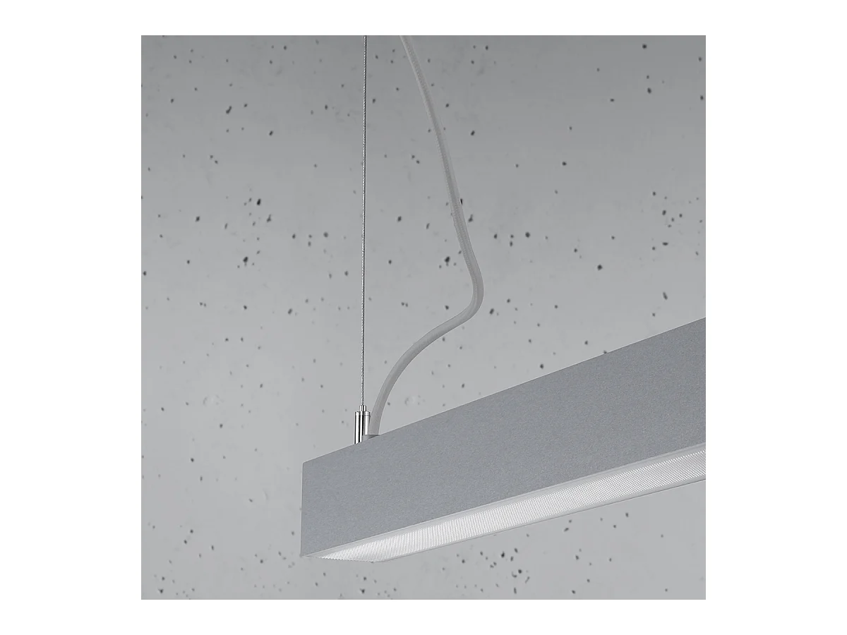 Sollux PINNE Suspension Barre Droite Linéaire LED 145cm Intégrée Gris Clair 4000K