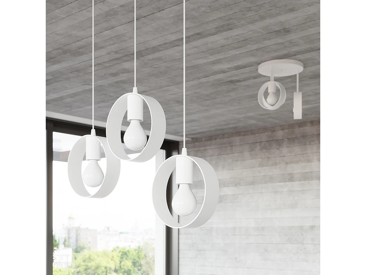 Lampa wisząca TITRAN 3 biała