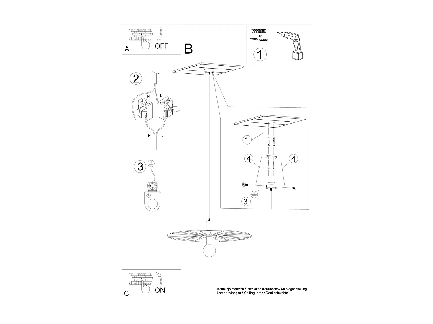 Lampa wisząca SIRKEL 60 czarna
