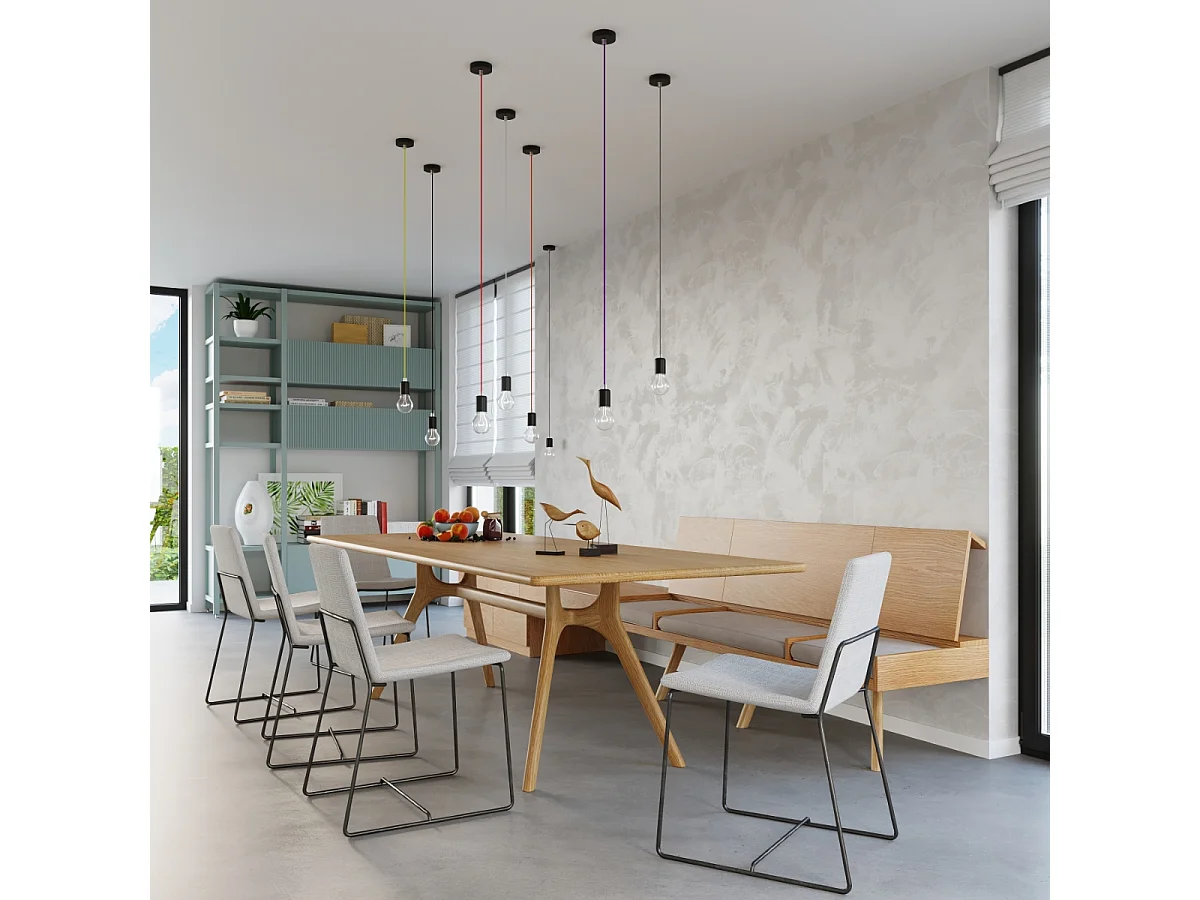 Sollux EDISON - 1 Lichtdeckenanhänger Schwarz, E27