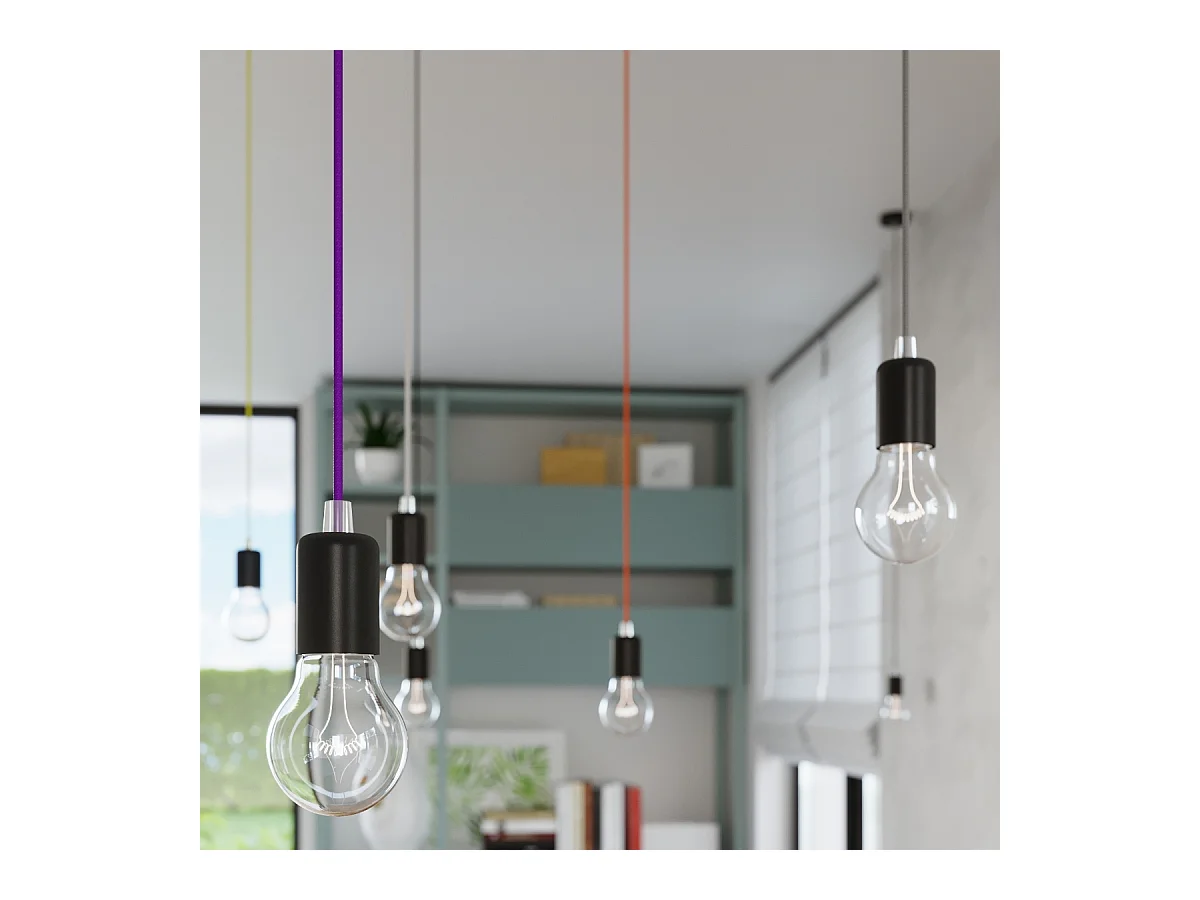 Sollux EDISON Plafonnier à 1 ampoule noir, E27