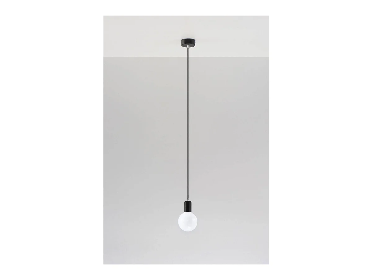 Sollux EDISON Plafonnier à 1 ampoule noir, E27