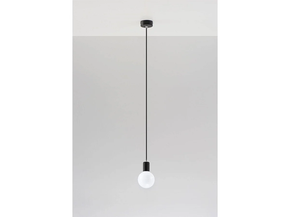 Sollux EDISON Plafonnier à 1 ampoule noir, E27