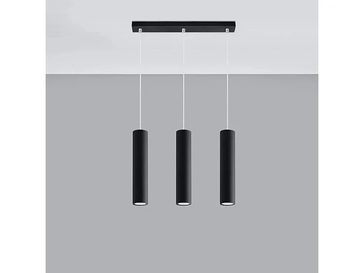 Hanglampen Lagos Modern Van  - 3 Lichtbronnen - L.45 X H.90 Cm - Zwart