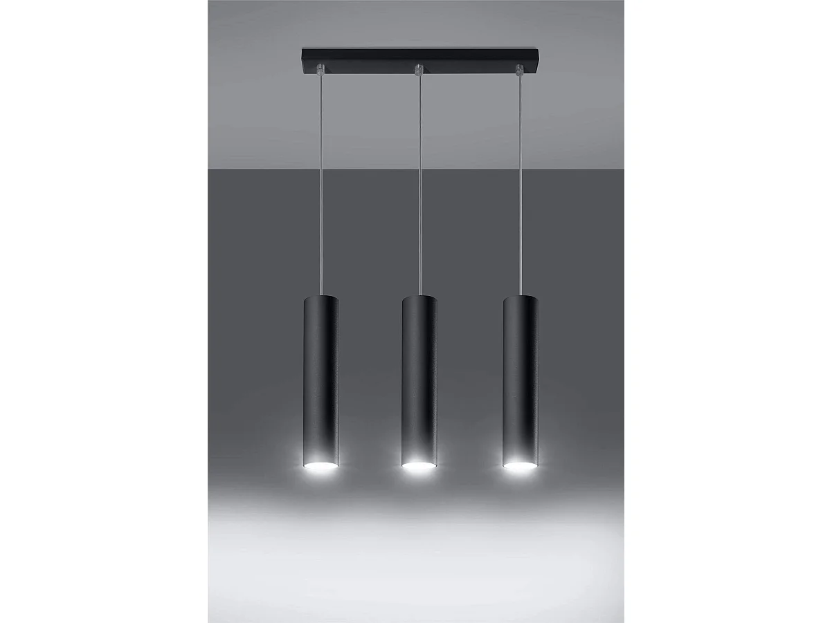 Hanglampen Lagos Modern Van  - 3 Lichtbronnen - L.45 X H.90 Cm - Zwart