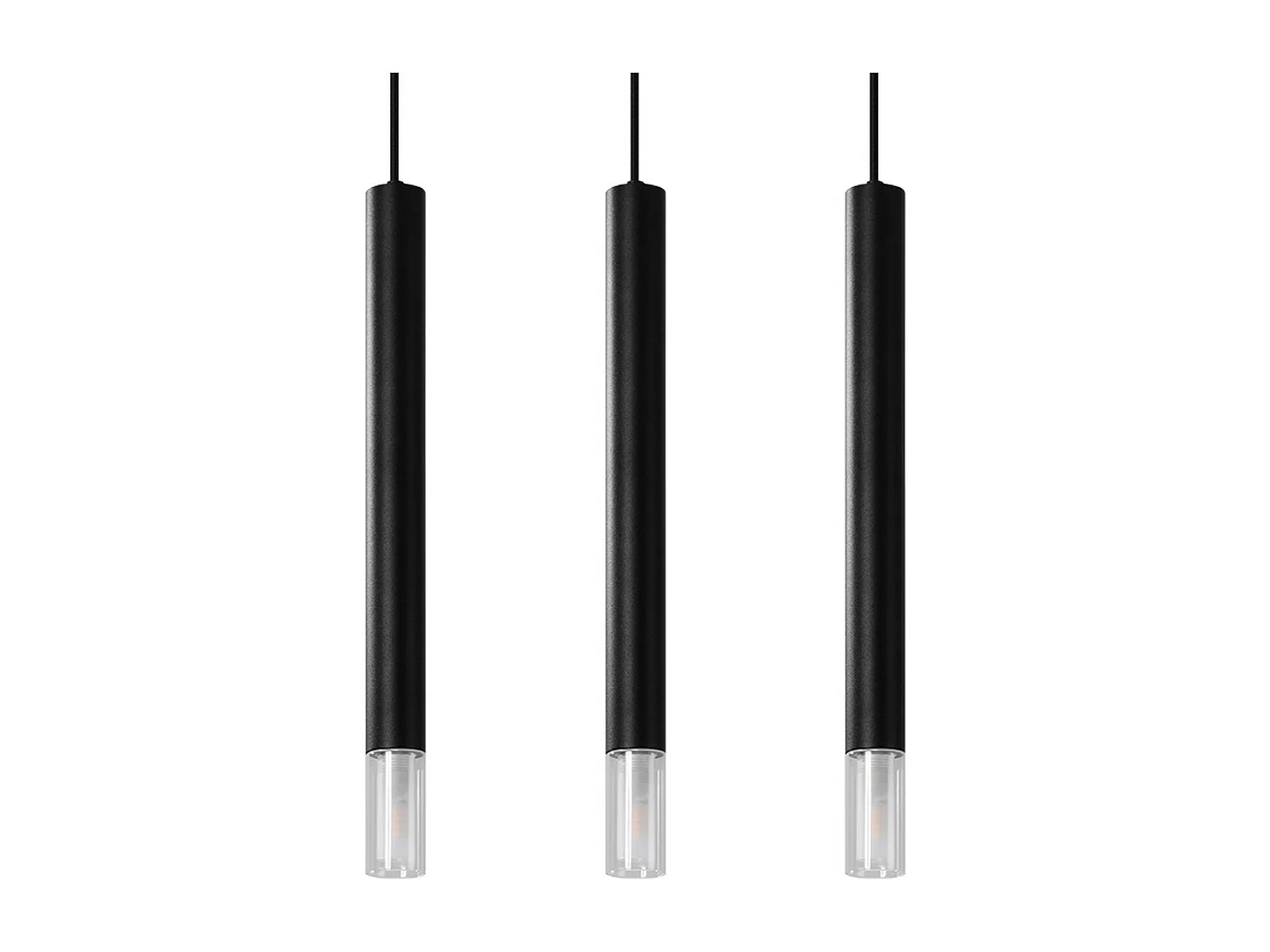 Sollux lichting Wezyr Stabpendel-Deckenleuchte, Schwarz, 3x G9